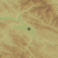 Shaded relief of the 52 km around Poljska Ržana, drawn from the GMTED2010 grid