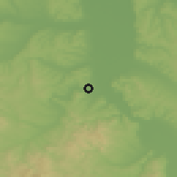 Shaded relief of the 52 km around Batočina, drawn from the GMTED2010 grid