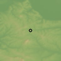 Shaded relief of the 52 km around Popović, drawn from the GMTED2010 grid