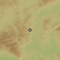 Shaded relief of the 52 km around Postenje, drawn from the GMTED2010 grid