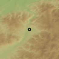 Shaded relief of the 52 km around Prekodolce, drawn from the GMTED2010 grid
