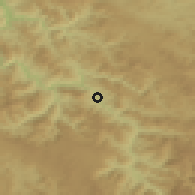 Shaded relief of the 52 km around Priboj, drawn from the GMTED2010 grid