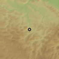 Shaded relief of the 52 km around Prilike, drawn from the GMTED2010 grid