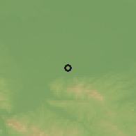 Shaded relief of the 52 km around Prnjavor, drawn from the GMTED2010 grid