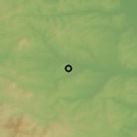 Shaded relief of the 52 km around Rabrovac, drawn from the GMTED2010 grid