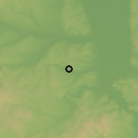 Shaded relief of the 52 km around Rača, drawn from the GMTED2010 grid
