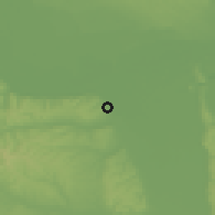 Shaded relief of the 52 km around Radinac, drawn from the GMTED2010 grid