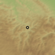 Shaded relief of the 52 km around Bedina Varoš, drawn from the GMTED2010 grid