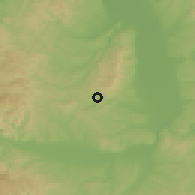 Shaded relief of the 52 km around Rajkovac, drawn from the GMTED2010 grid