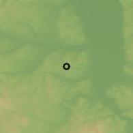 Shaded relief of the 52 km around Rakinac, drawn from the GMTED2010 grid