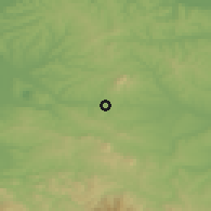 Shaded relief of the 52 km around Ranilović, drawn from the GMTED2010 grid
