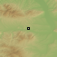 Shaded relief of the 52 km around Ratajska, drawn from the GMTED2010 grid