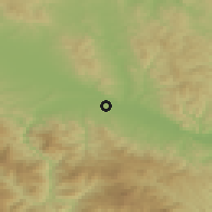 Shaded relief of the 52 km around Ratina, drawn from the GMTED2010 grid