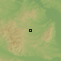 Shaded relief of the 52 km around Rekovac, drawn from the GMTED2010 grid