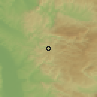 Shaded relief of the 52 km around Resavica, drawn from the GMTED2010 grid