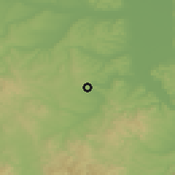 Shaded relief of the 52 km around Resnik, drawn from the GMTED2010 grid