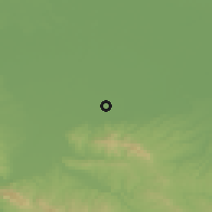 Shaded relief of the 52 km around Ribari, drawn from the GMTED2010 grid