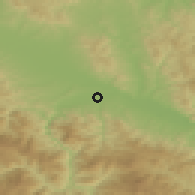 Shaded relief of the 52 km around Ribnica, drawn from the GMTED2010 grid