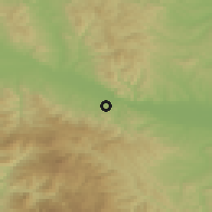 Shaded relief of the 52 km around Ruđinci, drawn from the GMTED2010 grid
