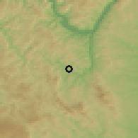 Shaded relief of the 52 km around Rudna Glava, drawn from the GMTED2010 grid