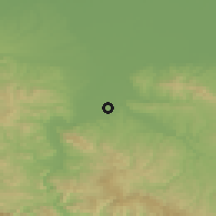 Shaded relief of the 52 km around Runjani, drawn from the GMTED2010 grid