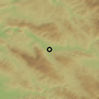 Shaded relief of the 52 km around Bela Palanka, drawn from the GMTED2010 grid