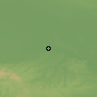Shaded relief of the 52 km around Šabac, drawn from the GMTED2010 grid