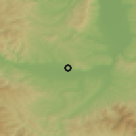 Shaded relief of the 52 km around Bela Voda, drawn from the GMTED2010 grid