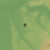 Shaded relief of the 52 km around Šapine, drawn from the GMTED2010 grid