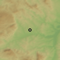 Shaded relief of the 52 km around Šarbanovac, drawn from the GMTED2010 grid