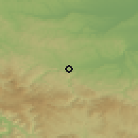Shaded relief of the 52 km around Sedlari, drawn from the GMTED2010 grid
