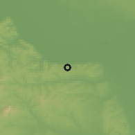 Shaded relief of the 52 km around Seone, drawn from the GMTED2010 grid