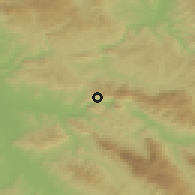 Shaded relief of the 52 km around Sićevo, drawn from the GMTED2010 grid