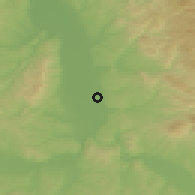 Shaded relief of the 52 km around Sikirica, drawn from the GMTED2010 grid