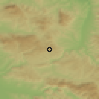 Shaded relief of the 52 km around Beli Potok, drawn from the GMTED2010 grid