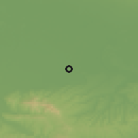 Shaded relief of the 52 km around Slepčević, drawn from the GMTED2010 grid