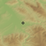 Shaded relief of the 52 km around Stajkovce, drawn from the GMTED2010 grid
