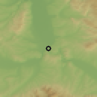 Shaded relief of the 52 km around Stalać, drawn from the GMTED2010 grid