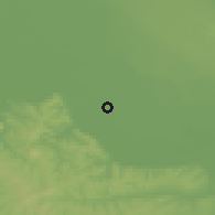 Shaded relief of the 52 km around Starčevo, drawn from the GMTED2010 grid