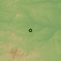 Shaded relief of the 52 km around Belosavci, drawn from the GMTED2010 grid