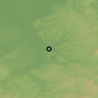Shaded relief of the 52 km around Stepojevac, drawn from the GMTED2010 grid