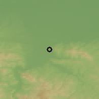Shaded relief of the 52 km around Straža, drawn from the GMTED2010 grid