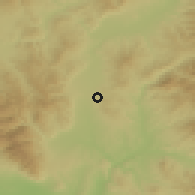 Shaded relief of the 53 km around Strezovce, drawn from the GMTED2010 grid