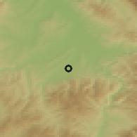 Shaded relief of the 52 km around Strojkovce, drawn from the GMTED2010 grid