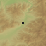 Shaded relief of the 52 km around Stubal, drawn from the GMTED2010 grid
