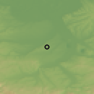 Shaded relief of the 52 km around Stublenica, drawn from the GMTED2010 grid