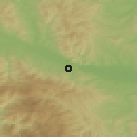 Shaded relief of the 52 km around Štulac, drawn from the GMTED2010 grid