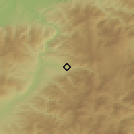 Shaded relief of the 52 km around Surdulica, drawn from the GMTED2010 grid