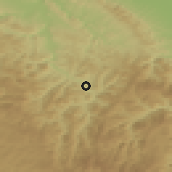 Shaded relief of the 52 km around Sveštica, drawn from the GMTED2010 grid