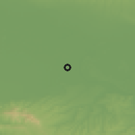 Shaded relief of the 52 km around Tabanović, drawn from the GMTED2010 grid